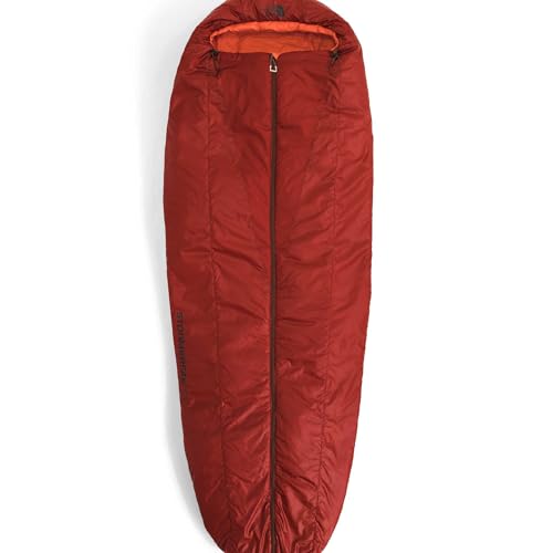 THE NORTH FACE Stormbreak 50F / 10C Backpacking Sleeping Bag - Water Repellent Fully Insulated Includes Stuff Sack Iron Clay/Lava Red Long