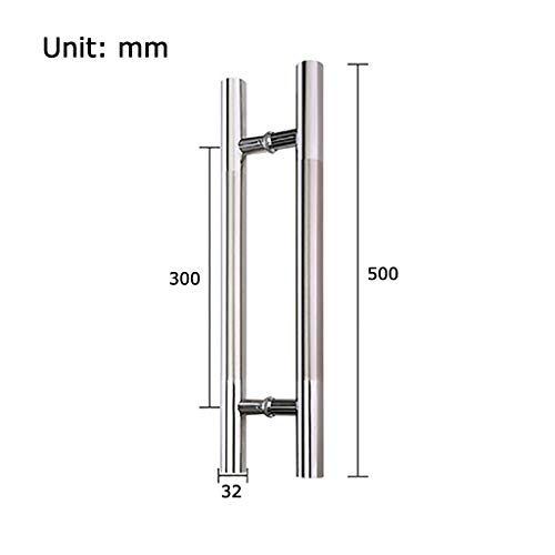 Poignée de porte en verre de bureau robuste push-pull acier brossé - 3