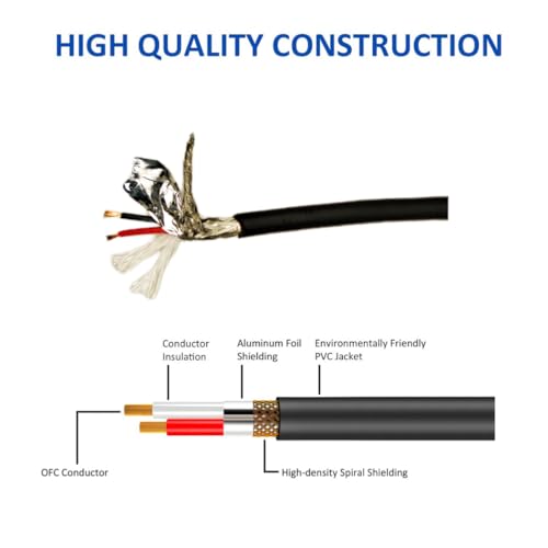 Câble audio XLR coudé de 5 m pour interface audio et haut-parleur - 7