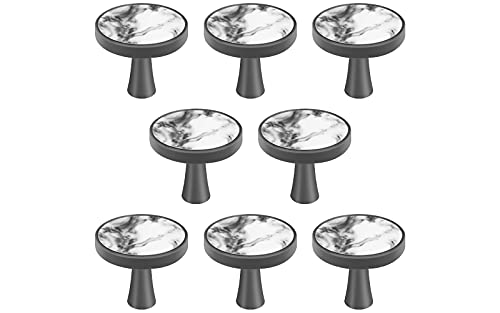 Ruiao 8 Pack Cupboard Knobs Cabinet Knobs Drawer knobs,Zinc Alloy Drawer Knobs,Dresser Knobs with Screws,Cupboard Knobs for Kitchen,Bathroom (32x26mm, Ink Color)