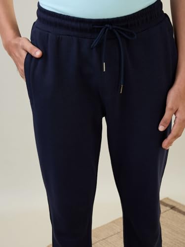 Image of Raymond SleepZ Men Regular Fit Solid Pattern Cotton Polyester Blend Trackpant
