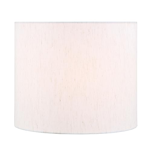 Image of Aspen Creative 31619 Transitional Drum (Cylinder) Shaped Spider Construction Lamp Shade in Off White, 12 inch Wide (12 inch x 12 inch x 10 inch)