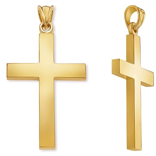 24K Solid Gold Cross Pendant for Men - Made in the USA