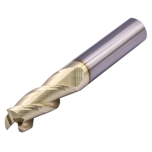 Image of 3 /8 inch 3 Flute Solid Carbide Square End Mill for Aluminum, ZrN Coated | 37 Helix, 3 /8 inch Cutting Dia, 3 /8 inch Shank Dia, 1 inch Length of Cut, 2-1 /2 inch Overall Length, for Milling Aluminum and Copper