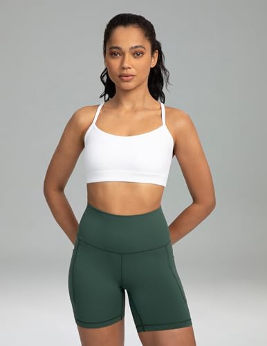 Image of Colorfulkoala Women's Dreamlux Y Back Sports Bra Low Impact Padded Workout Top with Built in Bra A-C Cups