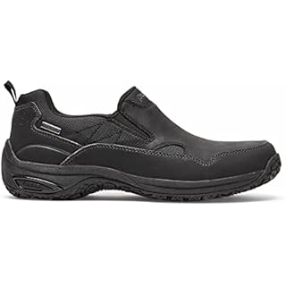 Dunham Men's Cloud Plus Slip On Sneaker, Black Leather, 11.5