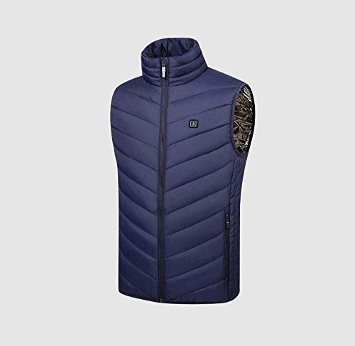 LYzpf Beheizte Weste Komfortabel Herren USB wiederaufladbar Beheizbare Kleidung Winter Wärmer Bekleidung für Outdoorarbeiten & Tägliches Tragen,Blue,2XL Cover
