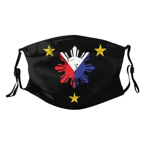 Stars and Sun Filipino Philippines Flag Adult Dust Mask Adjustable Dust Face with 2 Filter