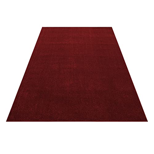 Teppich Läufer Wohnzimmer Rot 60x100 Unicolor - Einfarbig aus Polypropylen Stilvoll Günstig