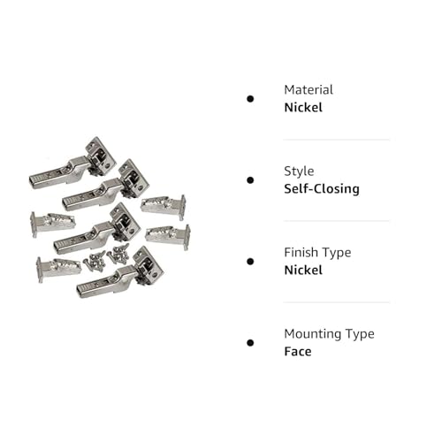 Blum Clip top BLUMOTION Soft-Close Hinges, 110 Degree, Self Closing, Face Frame, with Mounting Plates (Inset - 4 Pack)