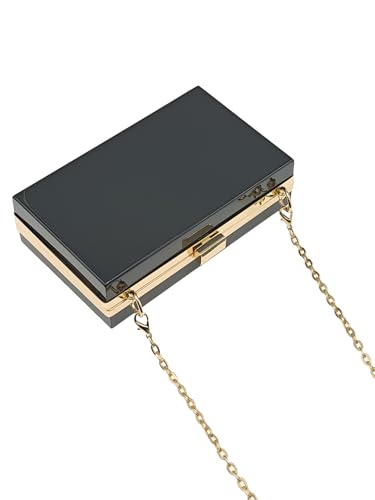Women's Acrylic Clear Clutch Purses Transparent Box Crossbody Bag Evening Wedding Party Handbag With Chain3