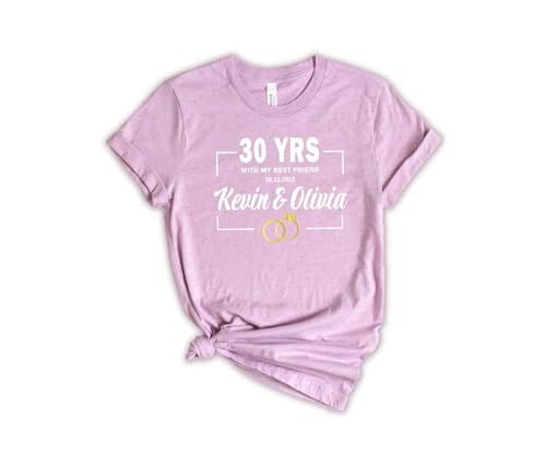 Custom Anniversary T Shirts, Matching Anniversary Shirts For Couple, Personalized Anniversary T-Shirts, Personalized 30th Anniversary Gift, Couple Shirts With Graphic Wedding Rings4