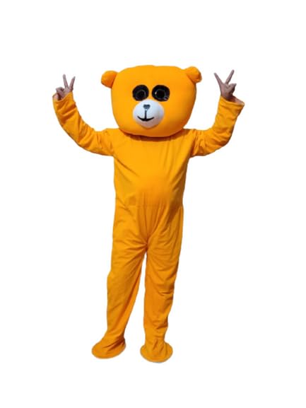 Teddy Bear Yellow Full Costume Mascot For Prank or Birthday Elders Halloween Costume WITH GLOVES AND THICK CLOTHES at Rs. 2279