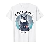 groenendael cane mamma papà kawaii cane doodles cane pastore belga maglietta