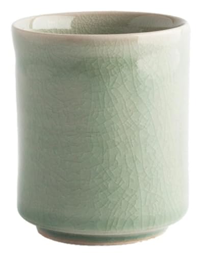 大堀相馬焼 松永窯 二重湯呑み 無地 (緑) [07461-0183-1]