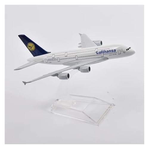 LIUSANG Skala samolotu 16 cm 1/400 dla Lufthansa Airbus 380 model samolotu odlew metalowy model samolotu dekoracyjne pamiątki odpowiednie do ekspozycji