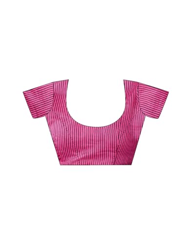 Image of Satrani Women's Chanderi Cotton Printed Ready To Wear One Minute Pre Pleated Readymade Saree with Unstitched Blouse Piece