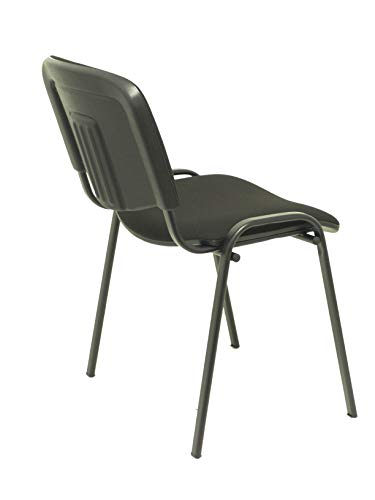 Miniatura 7 de Piqueras Y Crespo Iso Pack De 4 Sillas Confidentes Ergonómica, Apilable, Multiusos Y Estructura En Color Negro Asiento Y Respaldo Tapizados En Tejido Aran Color Negro. Apilable A 10 Unidades.