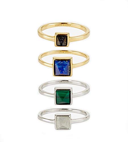 EDDIE BORGO Stackable Gemstone Pyramid Ring Set