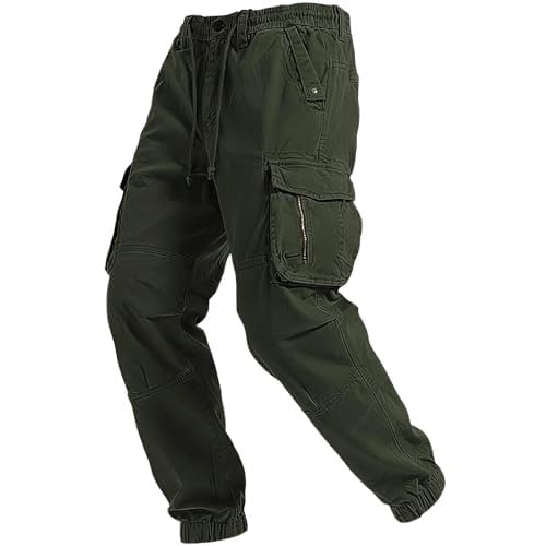 Pantalon cargo de jogging avec plusieurs poches en coton extensible