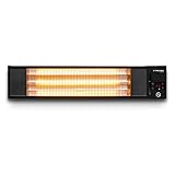 TROTEC Terassenheizstrahler Infrarot IR 2010 S – Heizleistung 650 W / 1350 W / 2000 W – Standgerät, Wandmontage, inkl. Fernbedienung