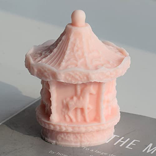 Molde de silicone para vela carrossel molde de resina de vela de aromaterapia para fazer velas DIY D