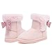 Juicy Couture Girls Cozy Winter Boots – Faux Fur Lined Ankle Boot with Sparkle Bow, Glitter Rhinestone Detail, Slip-On Fashion Boots for Toddler and Little Kids – Kizzy 2 Blush-Size 2