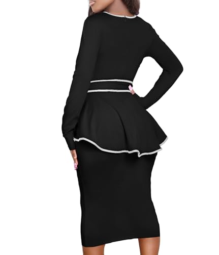 Women's Bodycon Vintage Dresses Elegant Peplum Dresses for Women Business Work Office2