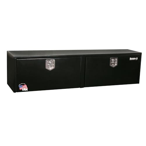 Image of Buyers Products 1702325 Black Steel Underbody Truck Tool Box, 18x18x72 Inch | Truck Bed & Underbelly RV Storage Box, Locking T-Latch, Weather-Resistant, Heavy-Duty Flatbed Job Box, Made in USA