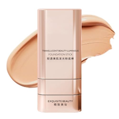 Foundation Stick Mit Pinsel, 20g 2-in-1 Wasserfest & Langanhaltend Concealer Abdeckung,Make Up Feuchtigkeitsspendender Leichter Foundation-Stift Für Contour Concealer(01#)