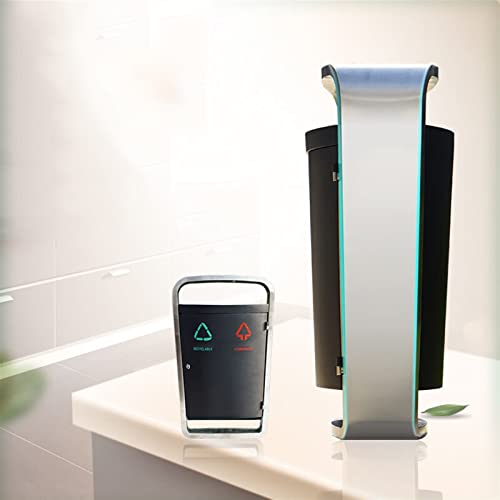 Abfalleimer für den Außenbereich, Edelstahl-Mülleimer für den Außenbereich, Doppelte Mülleimer-Klassifizierung, kreativer, einfacher großer Metall-Mülleimer für den Außenbereich mit abnehmbarem I – Bild 4