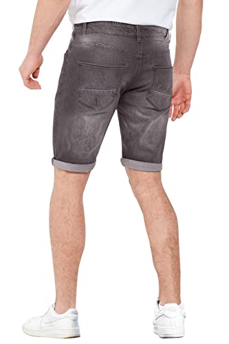 Heyfanee Mens Denim Shorts Stretch Regular Fit Stretch Grey Jean Shorts For Men Slim 32 #TOP2