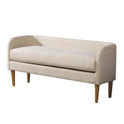 Banco tapizado para cama, banco de zapatos de entrada con patas de madera maciza para dormitorio, sala de estar, pasillo