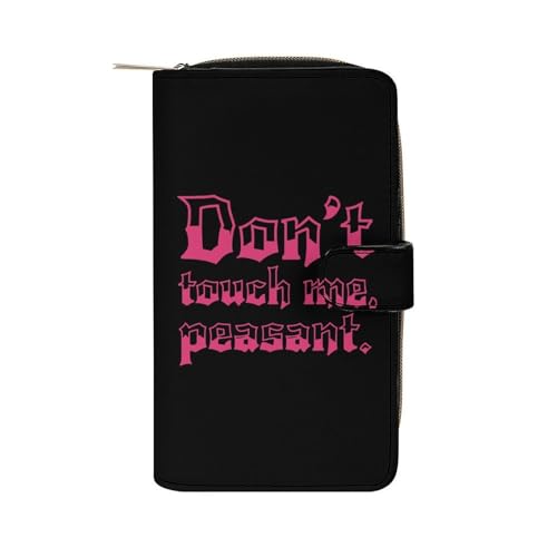 Don't Touch Me Peasant Long Wallet for Women Men Purses Coin Pouch Credit Card Holder Organizer