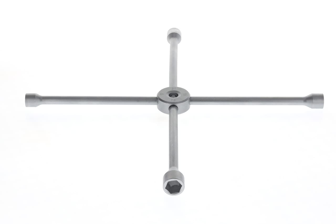 GEDORE Llave tipo cruz, Para automóvil/camión, Anchos de llave 17 x 19 x 21 x 24 mm, Llave en cruz para ruedas, Cambio de neumáticos coche, Herramienta, 28 PR