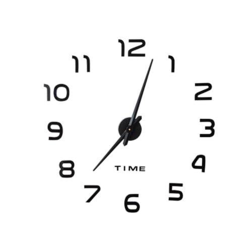 Horloge murale DIY XL noire pour un salon moderne et design unique