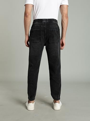 Image of INKD Men's Regular Fit Joggers - Mid -Rise | Cotton Blend | Stretchable Fabric| Elasticated Waistband | Jeans for Men (Available in Plus Sizes)