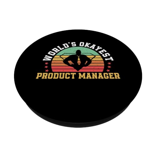 World's Okayest Product Manager Apparel Market Research PopSockets Swappable PopGrip, Black - Image 2