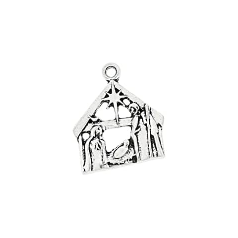 Bohemian Findings 8 Nativity Charms Antique Silver Tone Beautiful Detail - XC054 Cover