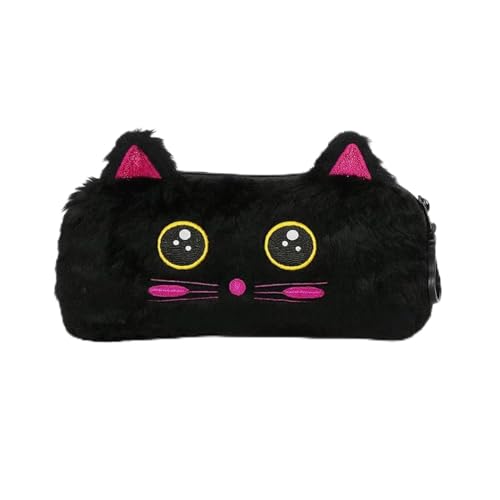 SCB114 - ESTOJO ESCOLAR PELUCIA GATINHO PRETO -PRETO