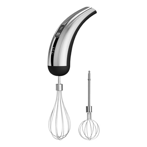 Batidor Eléctrico, Acero Inoxidable 5 Velocidades Ajustables, Batidora Eléctrica de Mano Batidor Mezclador, para Pastelería Cocina Crema Preparaciones Hogar