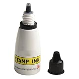Gettimore Tinta de repuesto de sello autoentintable de 25 cc a base de agua, recargable, compatible con fechadores de oficina y almohadillas de sellos, color negro