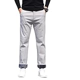 [jecjec] 裏起毛 パンツ メンズ 秋 冬 ボトム 蓄熱 ズボン スーパーストレッチ 暖かい チノパン 暖 超伸縮 ゴルフパンツ ゴルフウェア ベルトループ付き 大きいサイズ スポーツウェア グレーW30