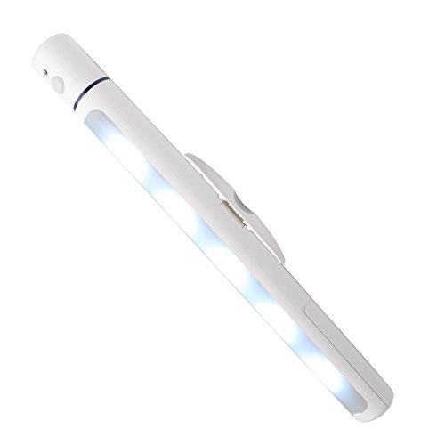 Motion Sensor Light with Magnetic Strip Rotatable LED PIR Sensor Wall Light Flashlight Auto On/Off Nite Lite Wireless Light for Closet Pantry, Shelves, Cabinets, Vault, Basement (Cool White)