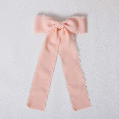Pinzas para el cabello moño de cintas coral 2 piezas miniatura 6