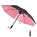 RAZUS Składany parasol wbudowany wentylator ochrona przed promieniowaniem UV parasol przeciwdeszczowy ładowanie USB chroni przed słońcem przed oparzeniami słonecznymi skóra parasol składany przenośny parasol przeciwsłoneczny, różowy