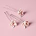 The Beachwaver Co. Floral Hair Pin (3-Pack) | Pink Floral Hair Pins - Easily Add to Braids, Bridal and Prom Styles, or Updos!