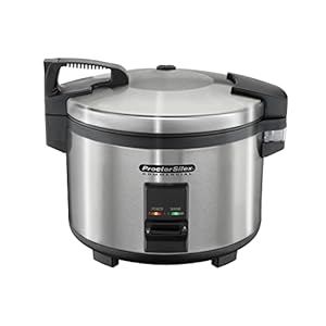 Proctor Silex Commercial 37540 Rice Cooker/Warmer, 40 Cups Cooked Rice, Non-Stick Pot, Hinged Lid, Stainless Steel Housing