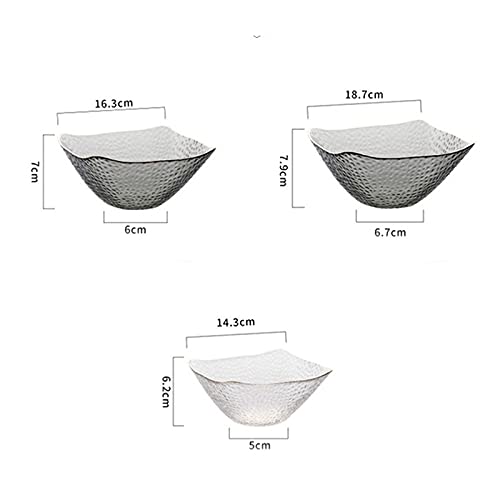Ciotola per Insalata Insalata di Vetro Ciotola Oro Placcato Bordo in Vetro Trasparente Ciotola di Vetro Dessert Snack Dessert Frutta e Verdura Ciotola Forniture di Cucina Insalatiera(A,L)