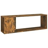 vidaXL Engineered Wood TV Cabinet - Smoked Oak Finish, 2-Shelf Media Console for Living Room, Bedroom - Modern Design, Easy Assembly